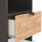 Huxley 1 Drawer Side Table Oak Graphite from Roseland Furniture