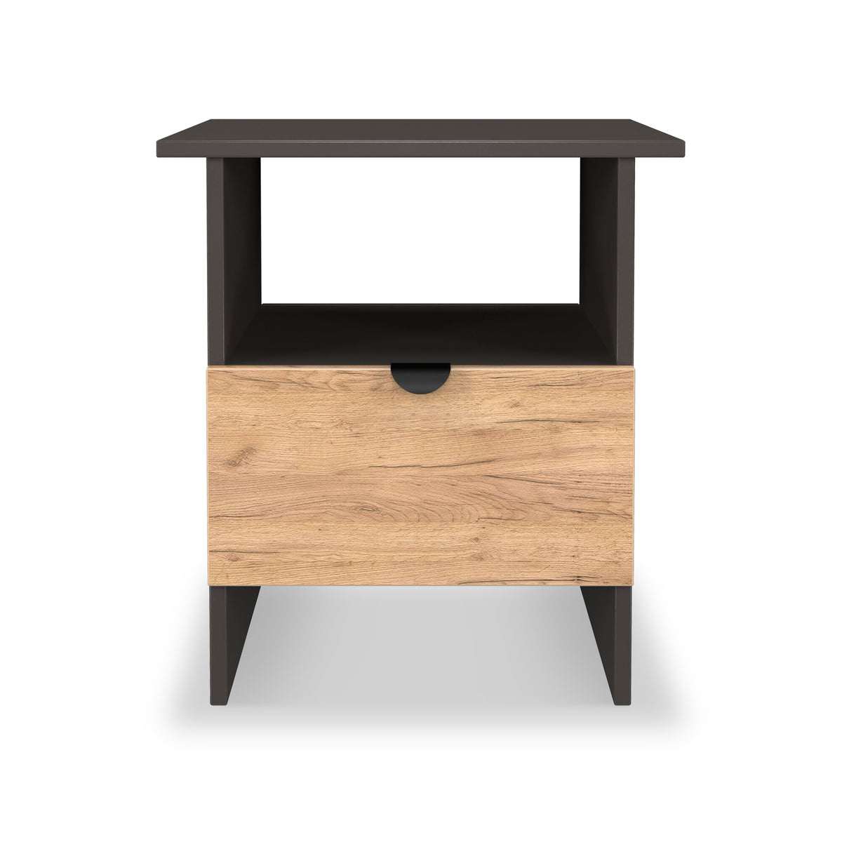 Huxley 1 Drawer Side Table Oak Graphite from Roseland Furniture