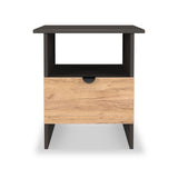 Huxley 1 Drawer Side Table Oak Graphite from Roseland Furniture
