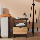Huxley 1 Drawer Side Table Oak Graphite from Roseland Furniture