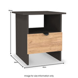 Huxley 1 Drawer Side Table Oak Graphite from Roseland Furniture