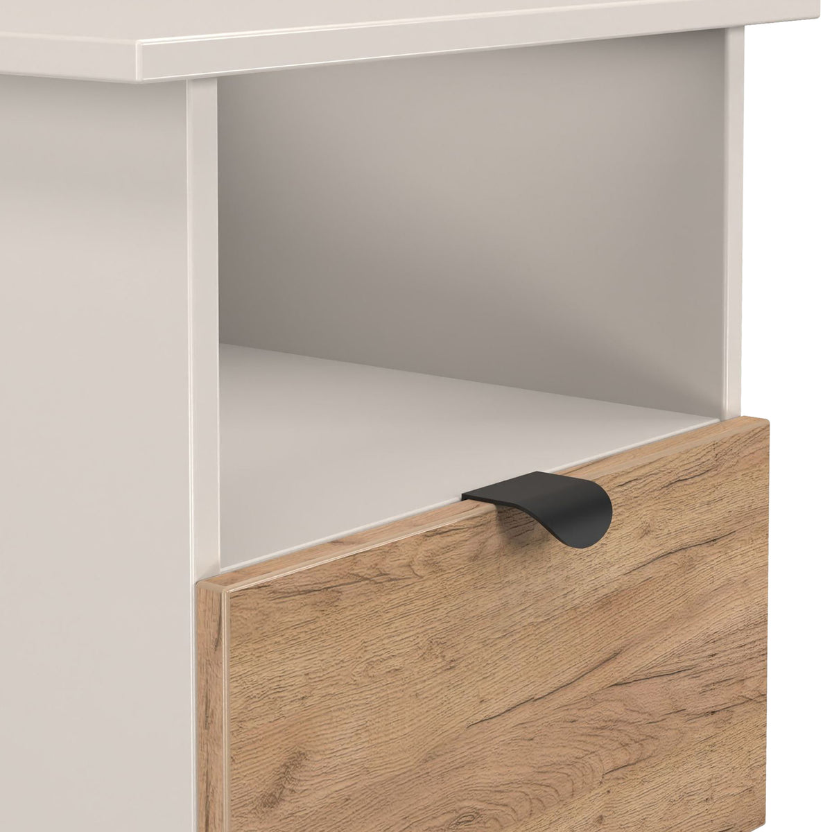 Huxley 1 Drawer Side Table Oak Cashmere from Roseland Furniture