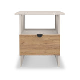 Huxley 1 Drawer Side Table Oak Cashmere from Roseland Furniture