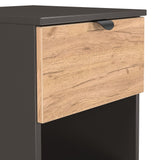 Huxley 2 Drawer Bedside Oak Graphite from Roseland Furniture