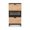 Huxley 2 Drawer Bedside Oak Graphite from Roseland Furniture