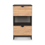 Huxley 2 Drawer Bedside Oak Graphite from Roseland Furniture