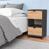 Huxley 2 Drawer Bedside Oak Graphite from Roseland Furniture