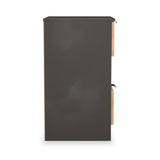 Huxley 2 Drawer Bedside Oak Graphite from Roseland Furniture