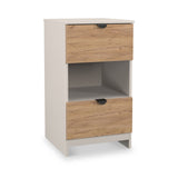 Huxley 2 Drawer Bedside Oak Cashmere from Roseland Furniture
