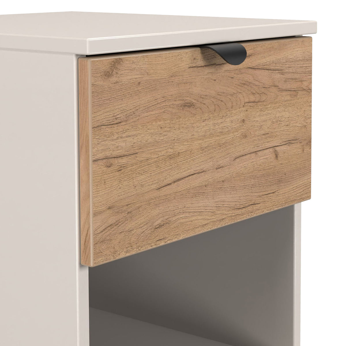Huxley 2 Drawer Bedside Oak Cashmere from Roseland Furniture
