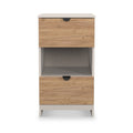 Huxley 2 Drawer Bedside Oak Cashmere from Roseland Furniture