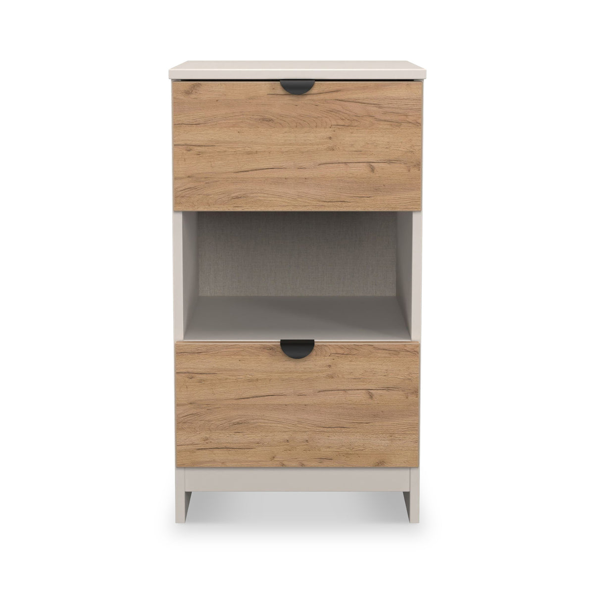 Huxley 2 Drawer Bedside Oak Cashmere from Roseland Furniture