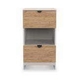 Huxley 2 Drawer Bedside Oak Cashmere from Roseland Furniture