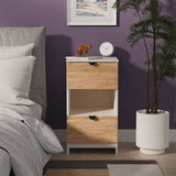 Huxley 2 Drawer Bedside Oak Cashmere from Roseland Furniture