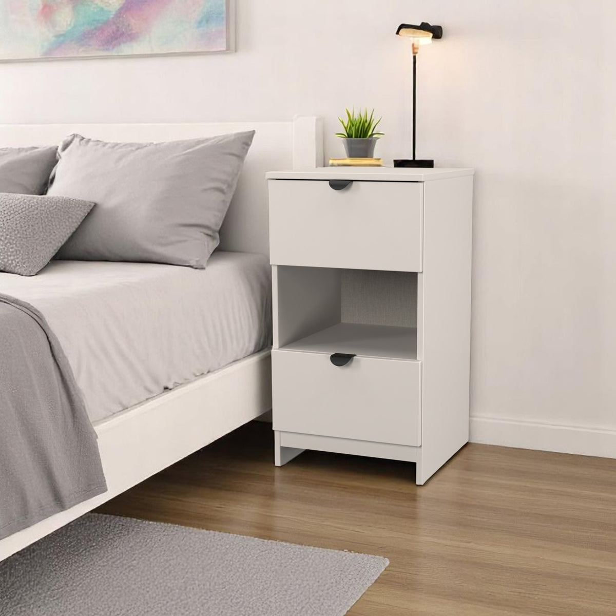 Huxley 2 Drawer Bedside Cashmere from Roseland Furniture