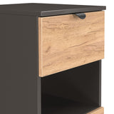 Huxley 3 Drawer Bedside Oak Graphite from Roseland Furniture