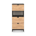 Huxley 3 Drawer Bedside Oak Graphite from Roseland Furniture