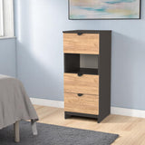 Huxley 3 Drawer Bedside Oak Graphite from Roseland Furniture
