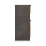 Huxley 3 Drawer Bedside Oak Graphite from Roseland Furniture