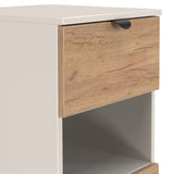 Huxley 3 Drawer Bedside Oak Cashmere from Roseland Furniture