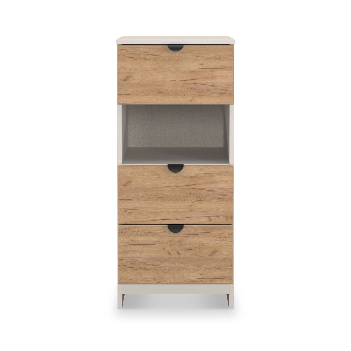 Huxley 3 Drawer Bedside Oak Cashmere from Roseland Furniture
