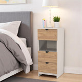 Huxley 3 Drawer Bedside Oak Cashmere from Roseland Furniture