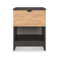 Huxley 1 Drawer Bedside Oak Graphite from Roseland Furniture