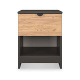 Huxley 1 Drawer Bedside Oak Graphite from Roseland Furniture