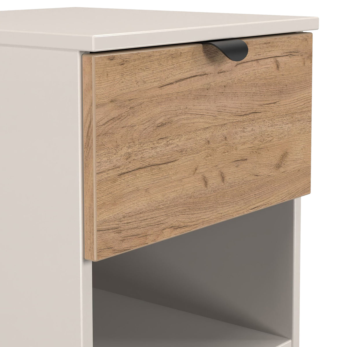 Huxley 1 Drawer Bedside Oak Cashmere from Roseland Furniture