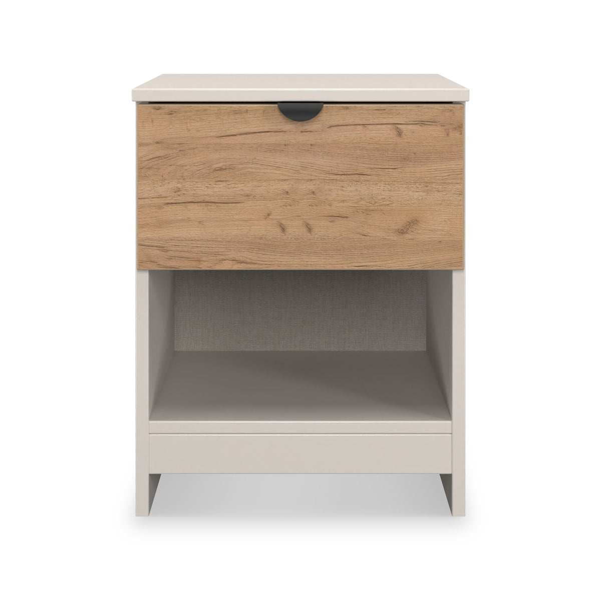Huxley 1 Drawer Bedside Oak Cashmere from Roseland Furniture
