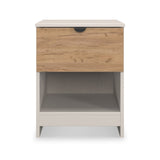 Huxley 1 Drawer Bedside Oak Cashmere from Roseland Furniture