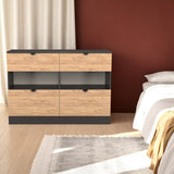Huxley 4 Drawer Midi Chest Oak Graphite from Roseland Furniture