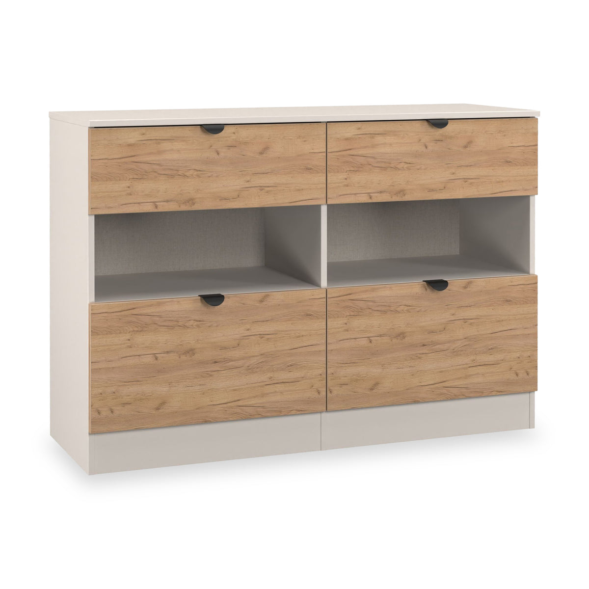 Huxley 4 Drawer Midi Chest Oak Cashmere from Roseland Furniture