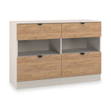 Huxley 4 Drawer Midi Chest Oak Cashmere from Roseland Furniture