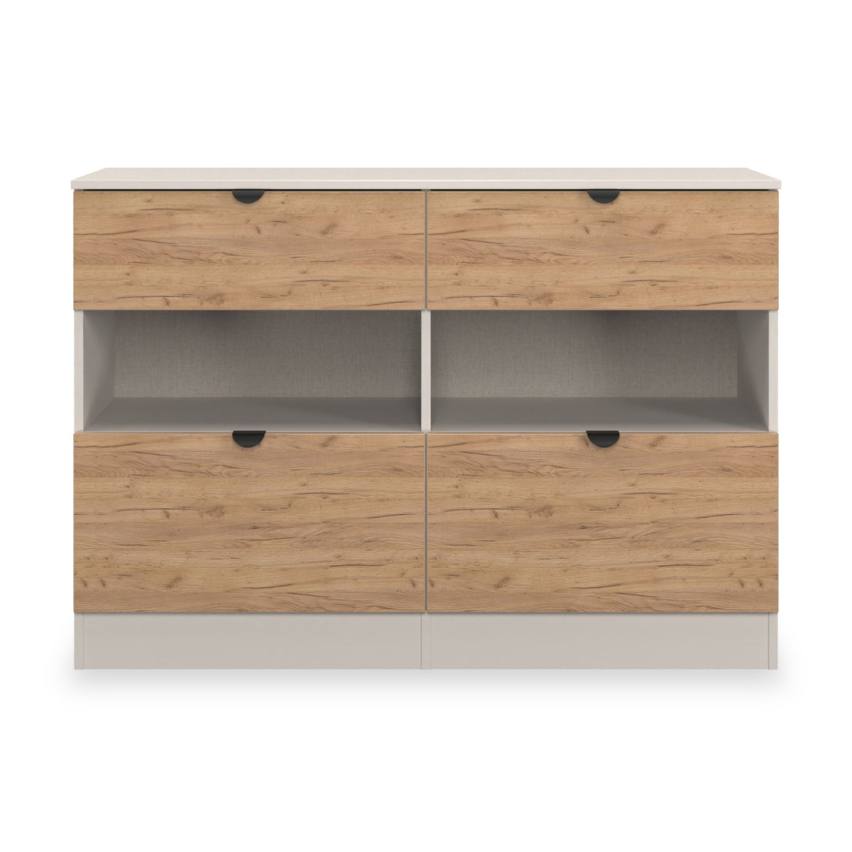Huxley 4 Drawer Midi Chest Oak Cashmere from Roseland Furniture