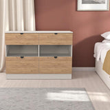 Huxley 4 Drawer Midi Chest Oak Cashmere from Roseland Furniture