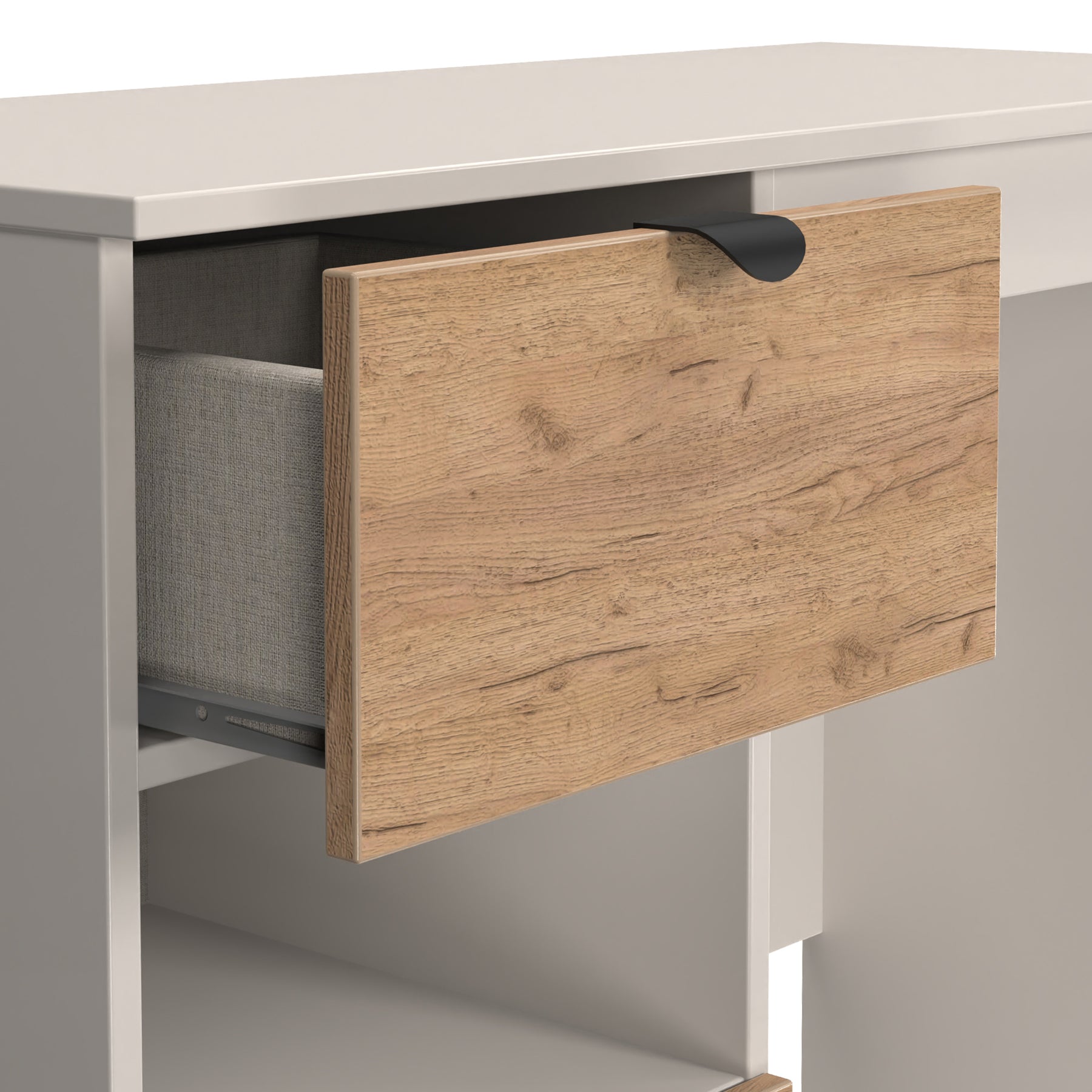 Huxley 2 Drawer Dressing Table Oak Cashmere from Roseland Furniture