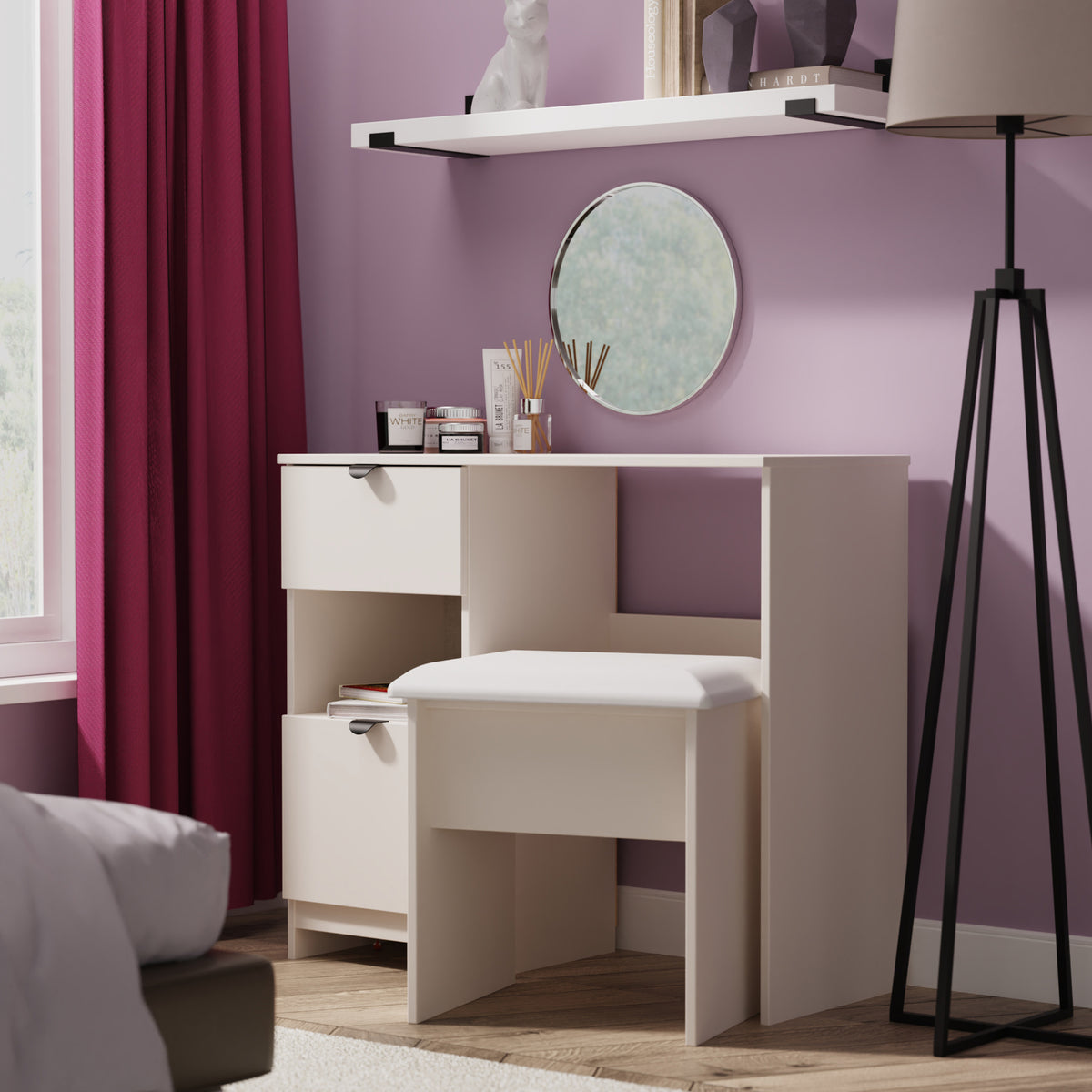 Huxley 2 Drawer Dressing Table Cashmere from Roseland Furniture
