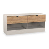 Huxley 2 Drawer Low Storage Unit Oak Cashmere from Roseland Furniture