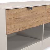 Huxley 2 Drawer Low Storage Unit Oak Cashmere from Roseland Furniture