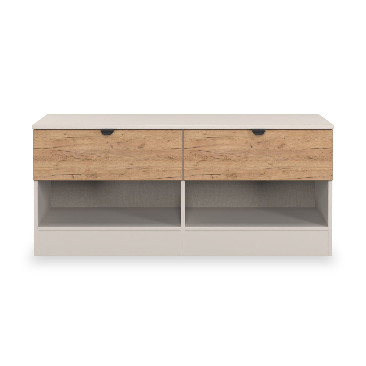 Huxley 2 Drawer Low Storage Unit Oak Cashmere from Roseland Furniture