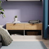 Huxley 2 Drawer Low Storage Unit Oak Cashmere from Roseland Furniture