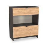 Huxley 2 Drawer Deep Chest Oak Graphite from Roseland Furniture