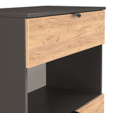 Huxley 2 Drawer Deep Chest Oak Graphite from Roseland Furniture
