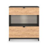 Huxley 2 Drawer Deep Chest Oak Graphite from Roseland Furniture