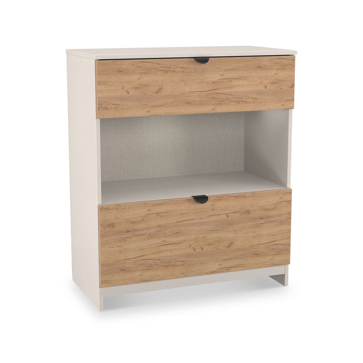 Huxley 2 Drawer Deep Chest Oak Cashmere from Roseland Furniture