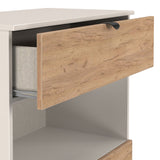 Huxley 2 Drawer Deep Chest Oak Cashmere from Roseland Furniture