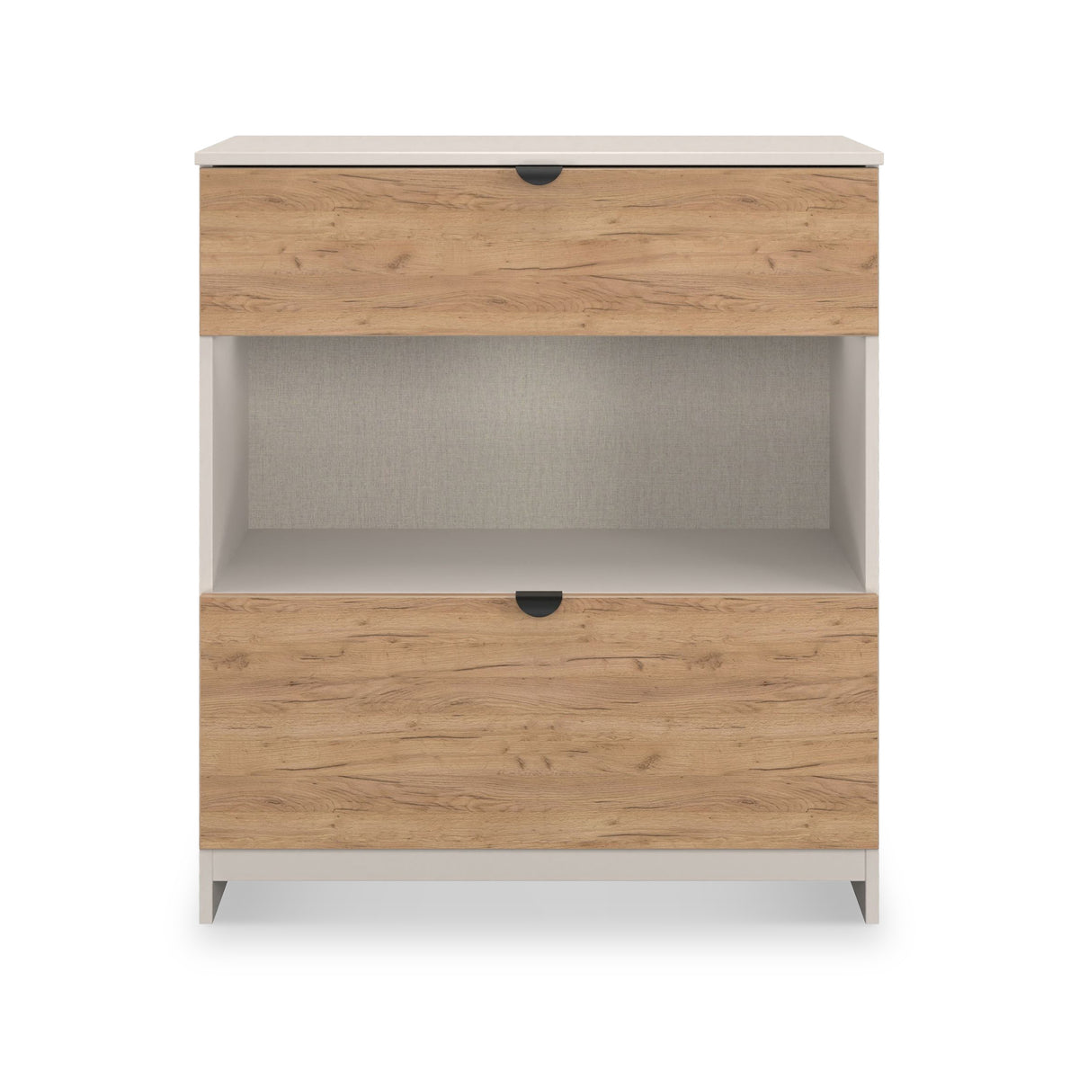 Huxley 2 Drawer Deep Chest Oak Cashmere from Roseland Furniture
