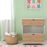 Huxley 2 Drawer Deep Chest Oak Cashmere from Roseland Furniture