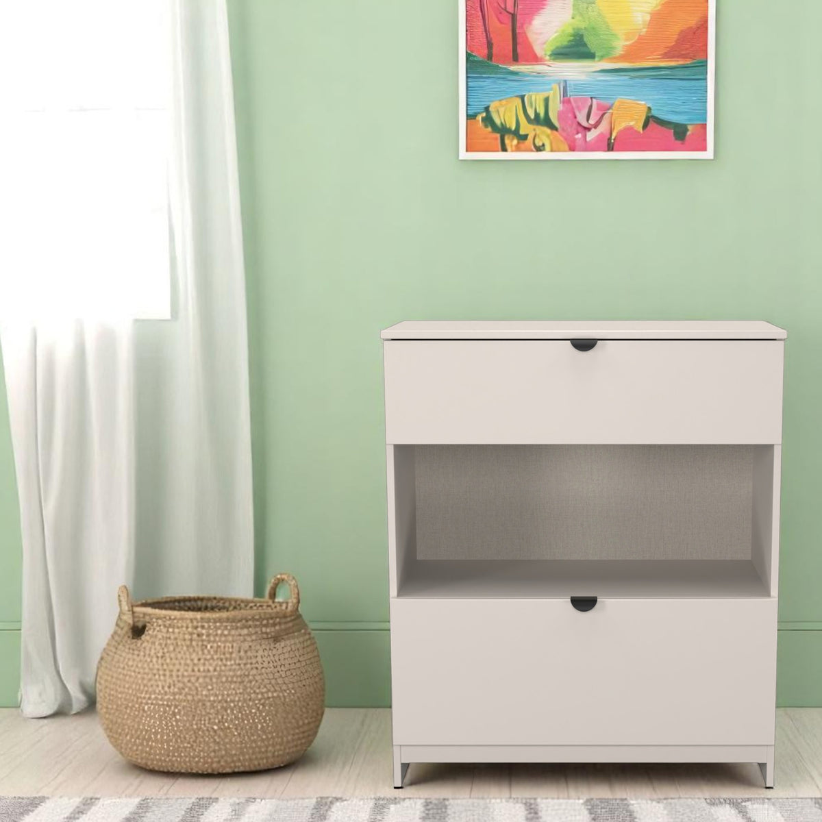 Huxley 2 Drawer Deep Chest Cashmere Side1 from Roseland Furniture